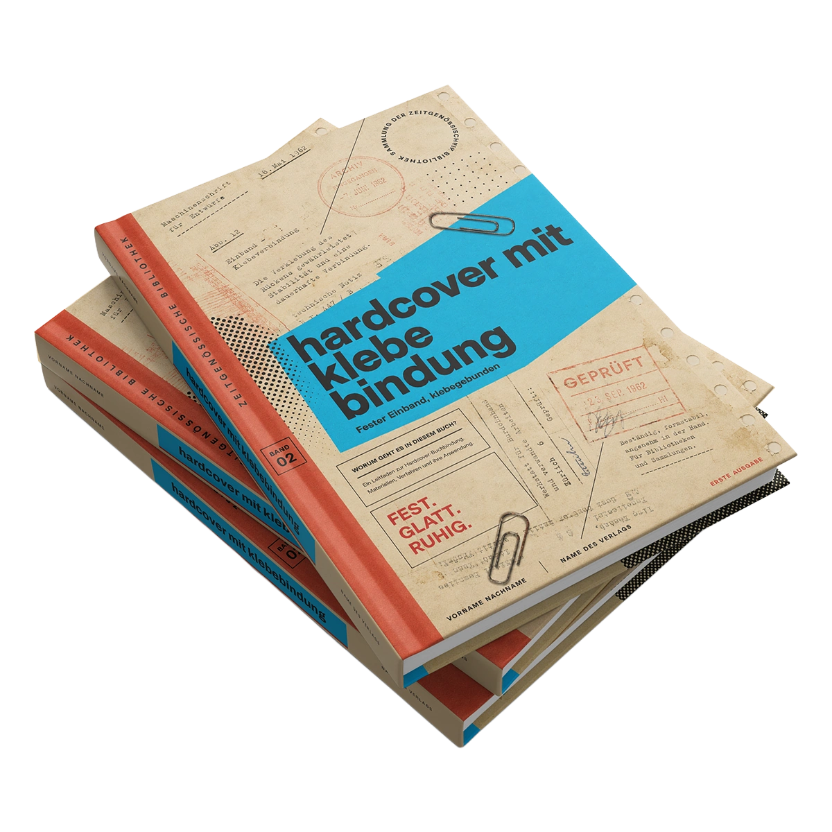 Buch im Hardcover mit Klebebindung