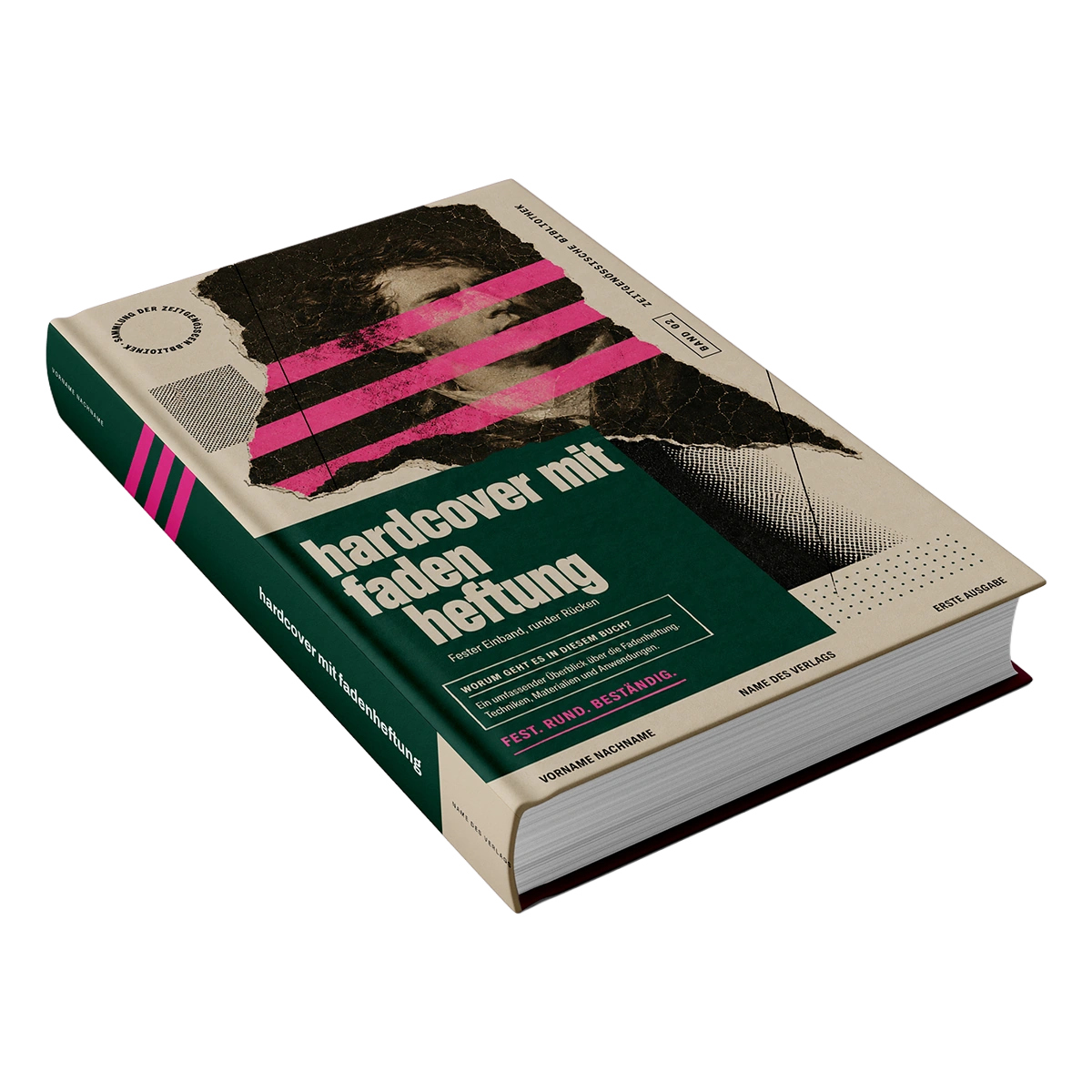 Buch im Hardcover mit Fadenheftung