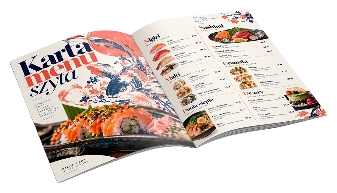 Karta menu szyta